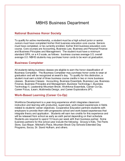 Business Department Information Sheet