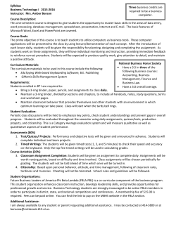 Business Technology I Syllabus