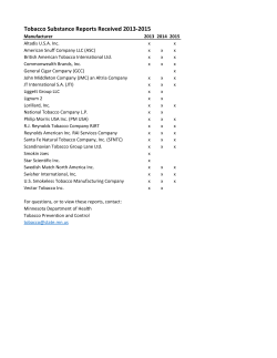 Tobacco Substance Reports Received 2013-2015 (PDF)
