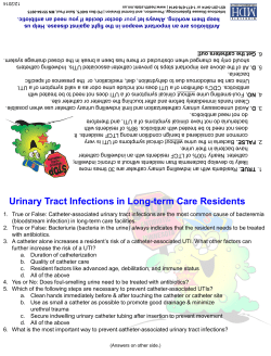 Urinary Tract Infections in Long-term Care Residents (PDF: 116KB/1 page)