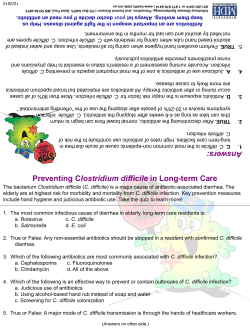 Preventing Clostridium difficilein Long-term Care (PDF: 113KB/1 page)