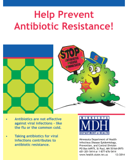 Help Prevent Antibiotic Resistance (PDF: 373KB/2 pages)