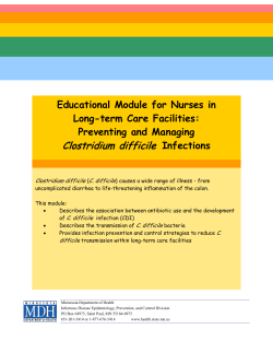 Educational Module for Nurses in Long-term Care Facilities: Preventing and Managing Clostridium difficile Infections (PDF: 812KB/30 pages)