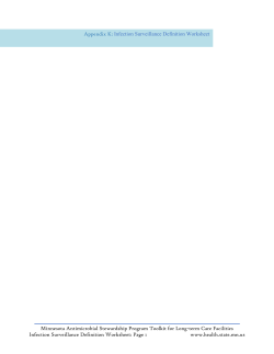 Appendix K: Infection Surveillance Definition Worksheet (PDF: 227KB/5 pages)