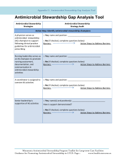 Appendix C: Antimicrobial Stewardship Gap Analysis Tool (PDF: 256KB/16 pages)