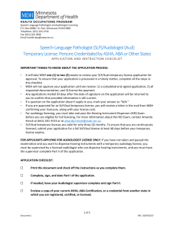 Temporary License Application Form for Persons Credentialed by ASHA, ABA, or other States (Word)