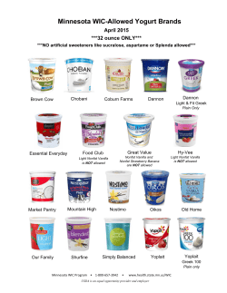 Minnesota WIC-Allowed Yogurt Brands (PDF)
