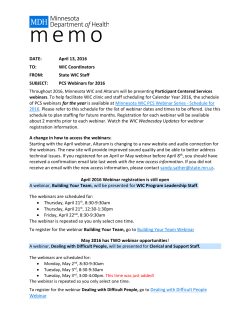 PCS Webinars for 2016 (PDF) - 4/13/16