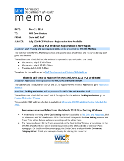 July 2016 PCS Webinars - Registration Now Available (PDF) - 5/11/16
