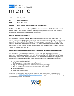 PCS Trainings in September 2016 - Save the Date (PDF) - 5/4/16