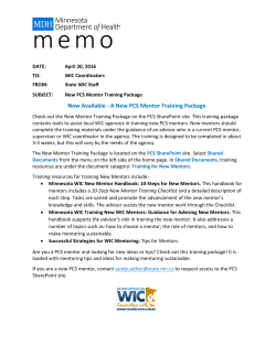 New PCS Mentor Training Package (PDF) - 4/20/16