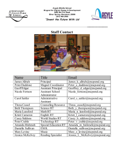 2015 Open House - Staff Contact