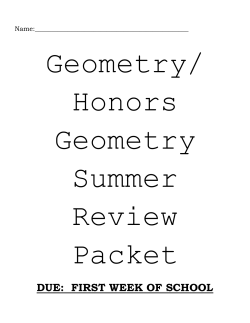 Geometry Summer Packet