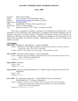 Introductory Statistics for the Health Professions (formerly E10.1995)