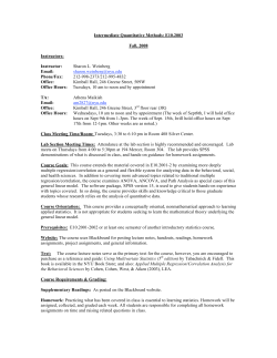Intermediate Quantitative Methods: The General Linear Model
