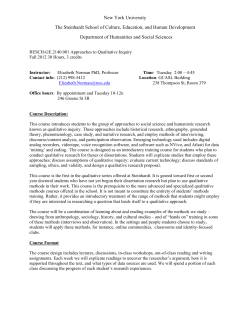Approaches to Qualitative Inquiry