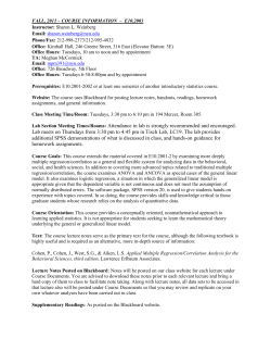 Intermediate Quantitative Methods: The General Linear Model