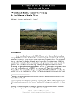 Wheat and Barley Variety Screening in the Klamath Basin, 2010