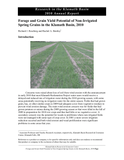 Forage and Grain Yield Potential of Non-Irrigated Spring Grains in the Klamath Basin, 2010