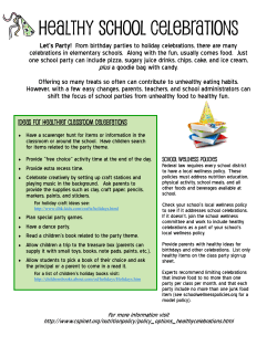 Healthy School Celebrations