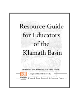 E ducator Resource Guide for Klamath County (Download in .pdf)