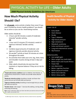 Physical Activity Guidelines for Older Adults