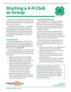 Starting a 4-H Club or Group