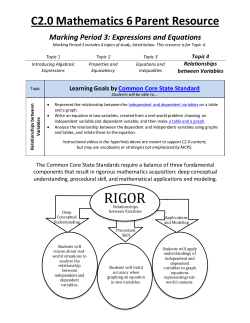 Parent Resource: Relationships between Variables