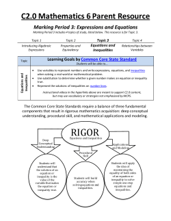 Parent Resource: Equations and Inequalities