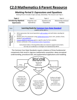Parent Resource: Algebraic Expressions