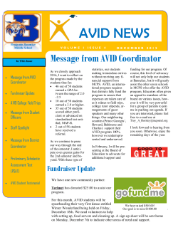 AVID December 2015 Newsletter