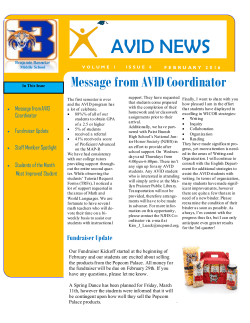 AVID February 2016 Newsletter