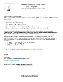 AVID Student Application