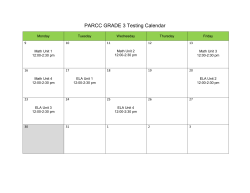 PARCC calendar for Parents