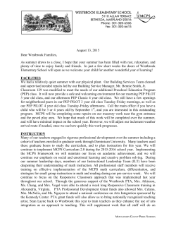 Summer letter from Ms. Lane