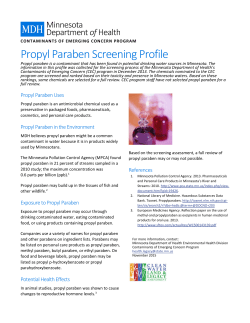 Propyl paraben Screening Profile (November 2015; PDF)