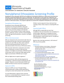 Nonylphenol ethoxylates Screening Profile (November 2015; PDF)