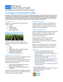 Imazapyr Screening Profile (November 2015; PDF)