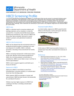 HBCD Screening Profile (November 2015; PDF)