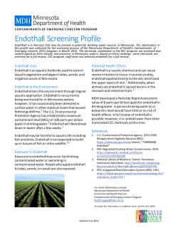 Endothall Screening Profile (November 2015; PDF)