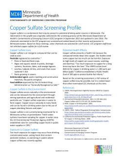 Copper Sulfate Screening Profile (November 2015; PDF)