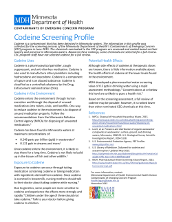 Codeine Screening Profile (November 2015; PDF)