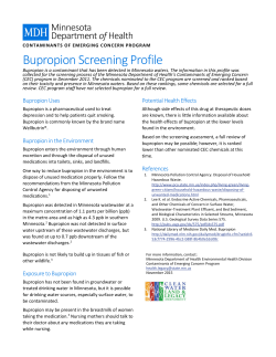 Bupropion Screening Profile (November 2015; PDF)