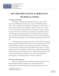 Formatted for print: HIV/AIDS Prevalence and Mortality Technical Notes 2014 (PDF: 31KB/7 pages)