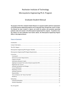 Microsystems Engineering Ph.D. Student Manual