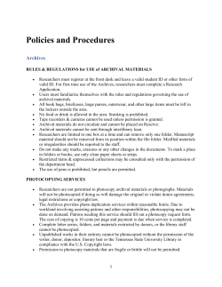 Policies Procedures