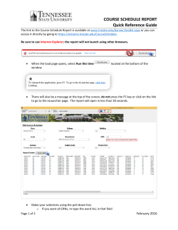 Course Schedule Report Instructions