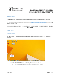 SMART Classroom Working with the SMART Board