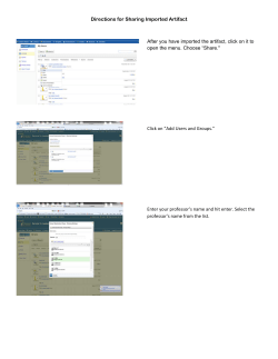 Directions for Sharing Imported Artifact