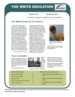 Summer 2012 WRITE Newsletter
